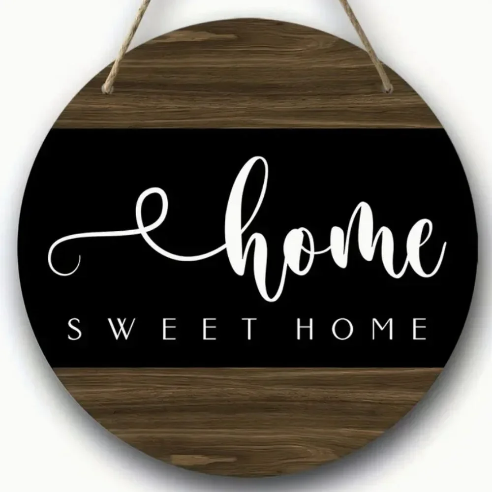 Home Sweet Home Rustic Wooden Door Wreath - 8